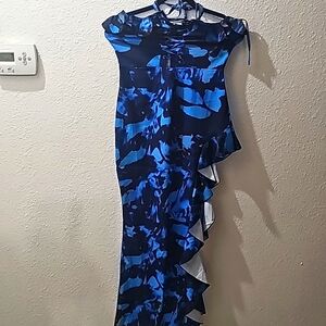 Strappy blue long dress